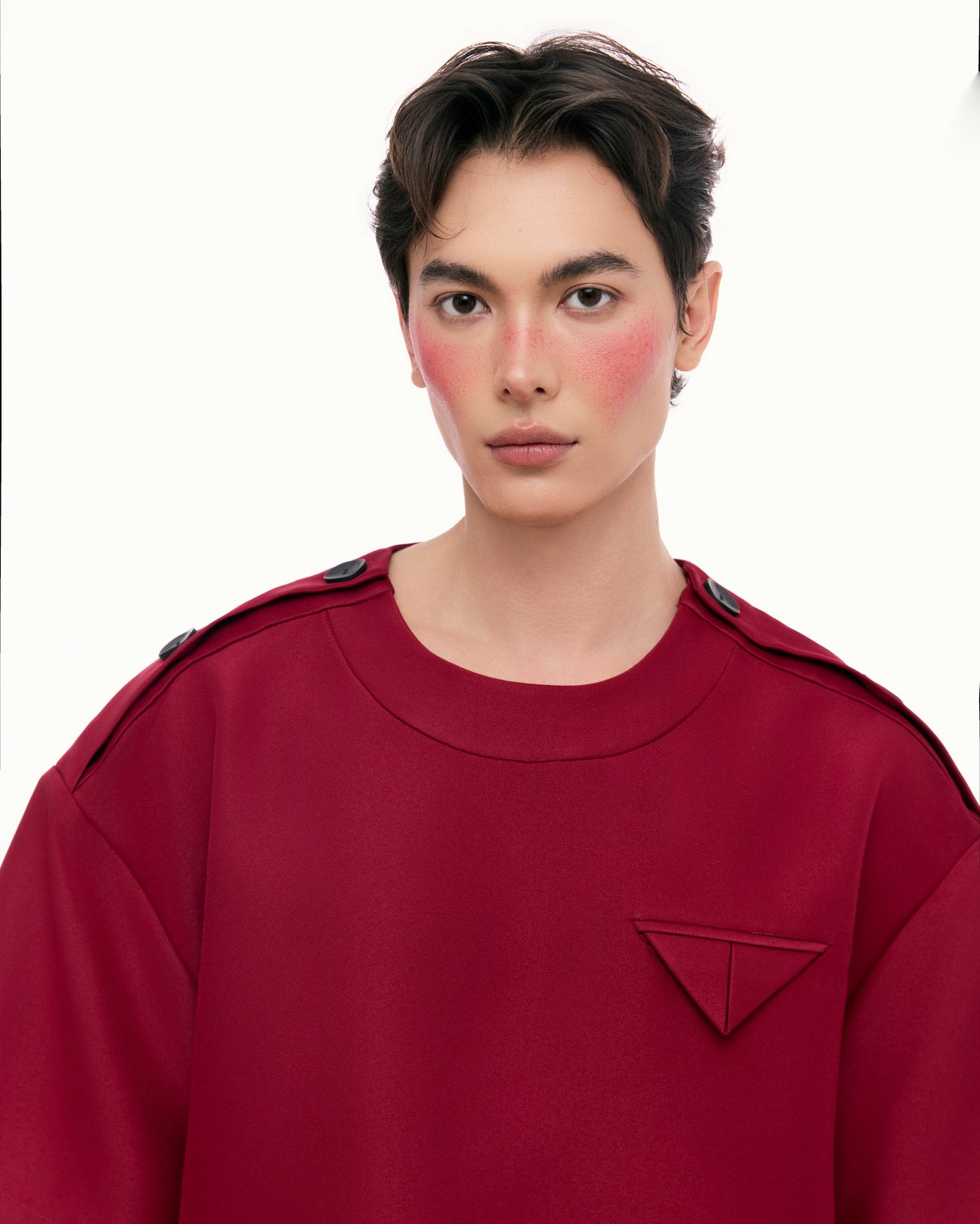 Red Shoulder Tab Shirt