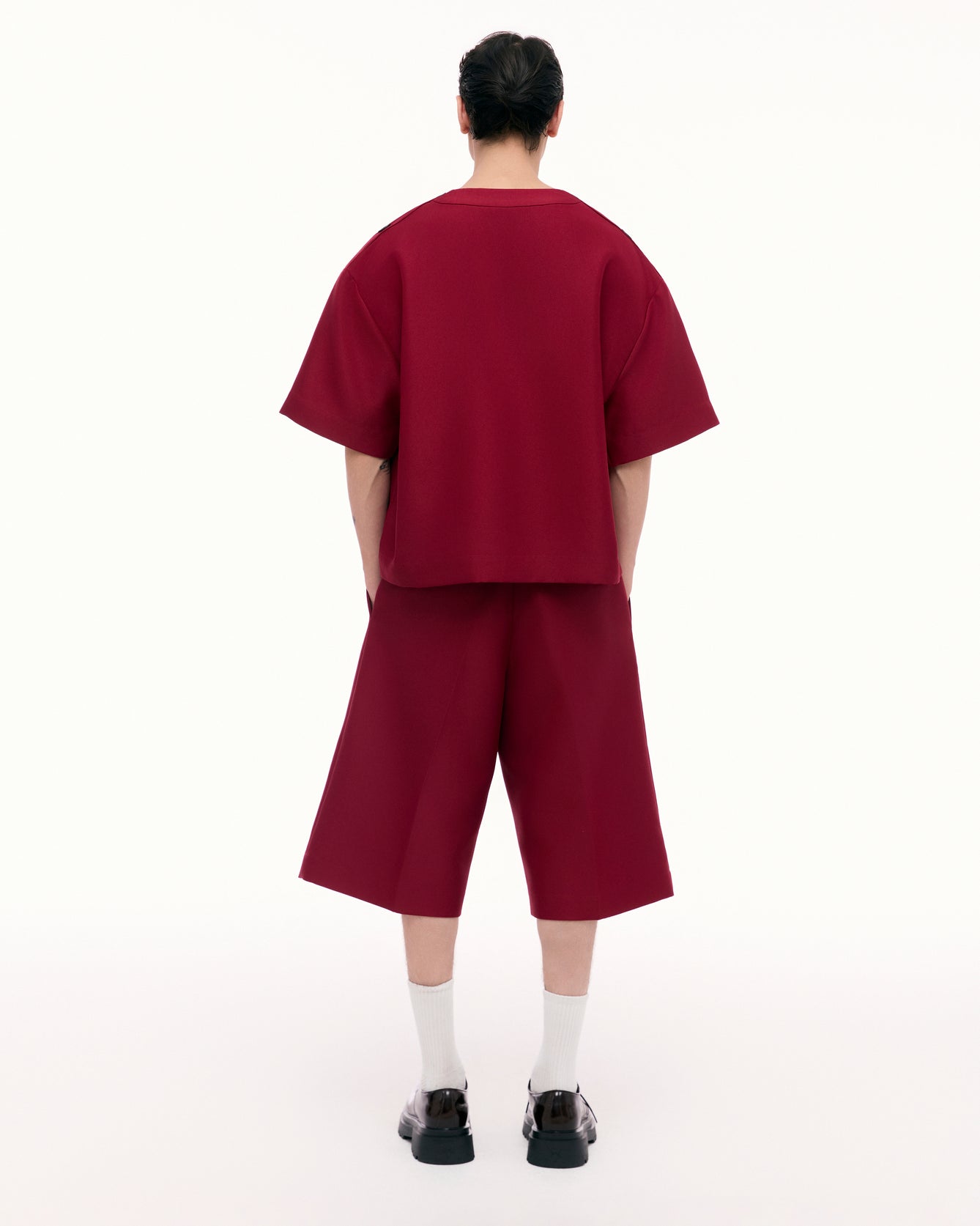 Red Shoulder Tab Shirt