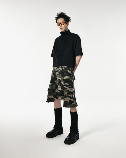 Men's Black Cropped Shirt