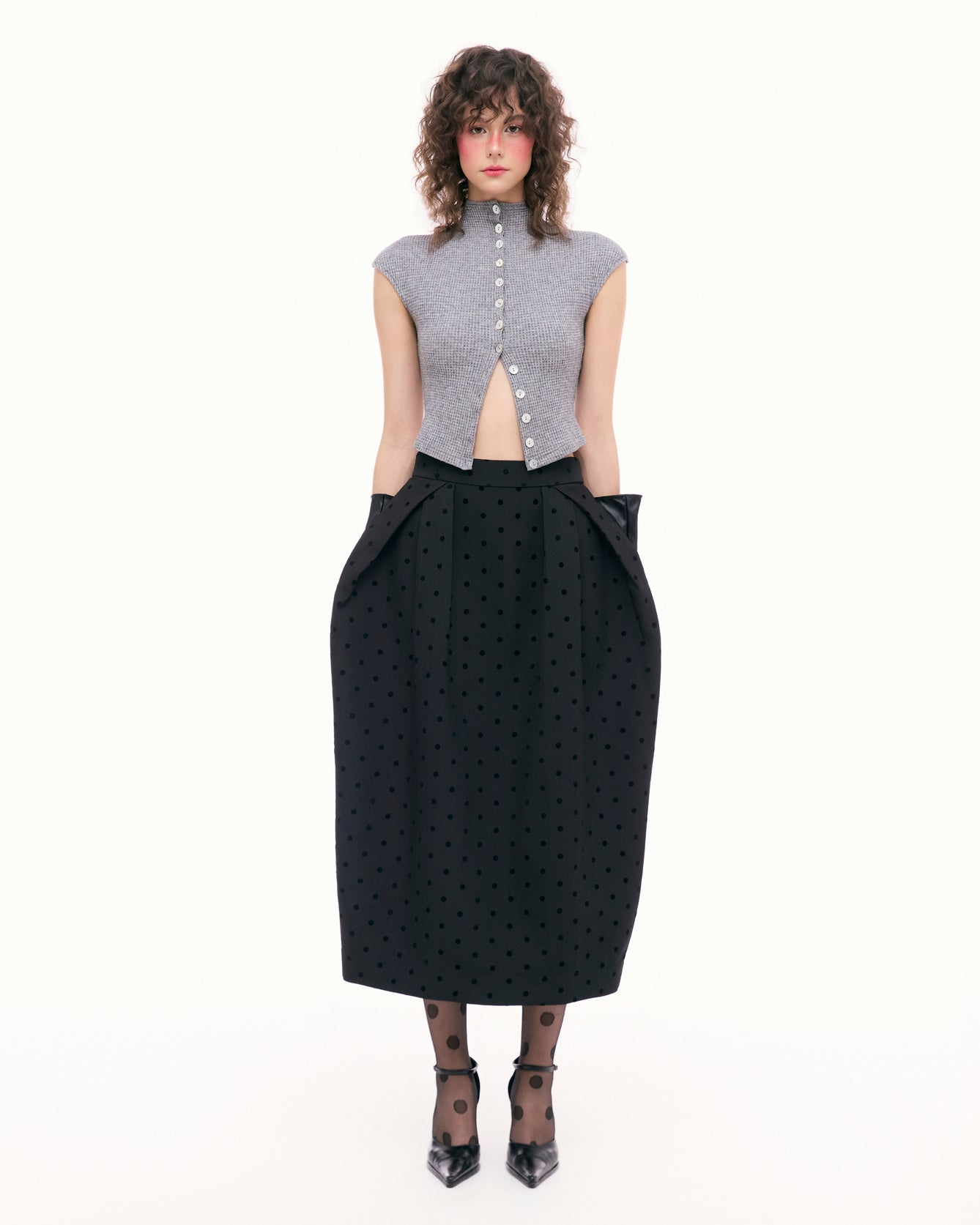 Black Bud Layer Skirt