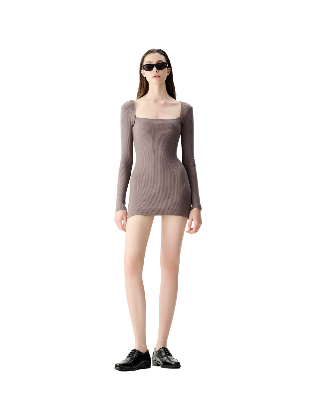 Long Sleeve Square Neck Mini Dress