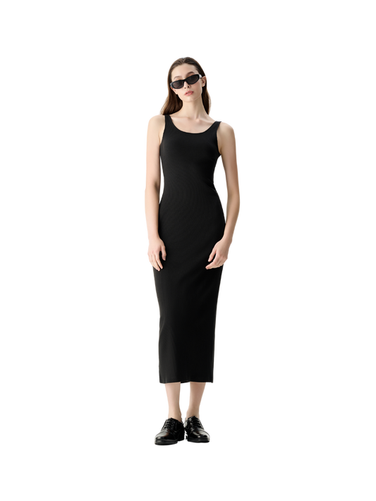 Sleeveless Low Back Midi Dress
