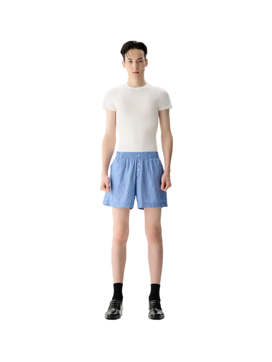 White Slim Fit Short Sleeve Top