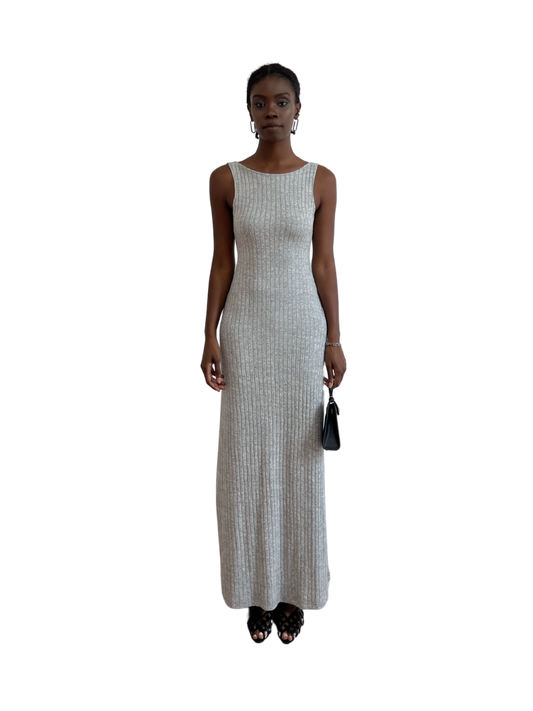 Low Back String Tie Midi Dress