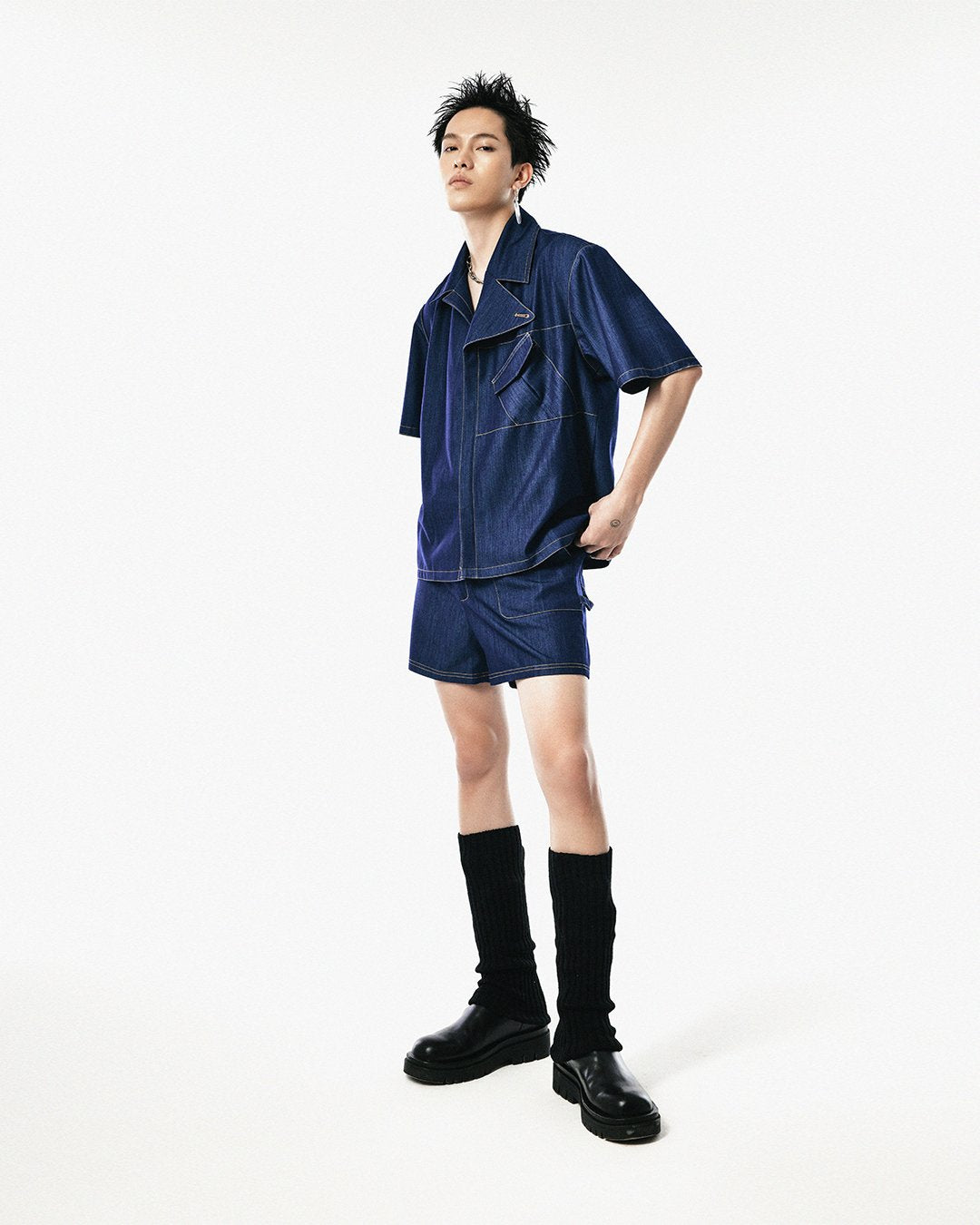 Silk Denim Shorts