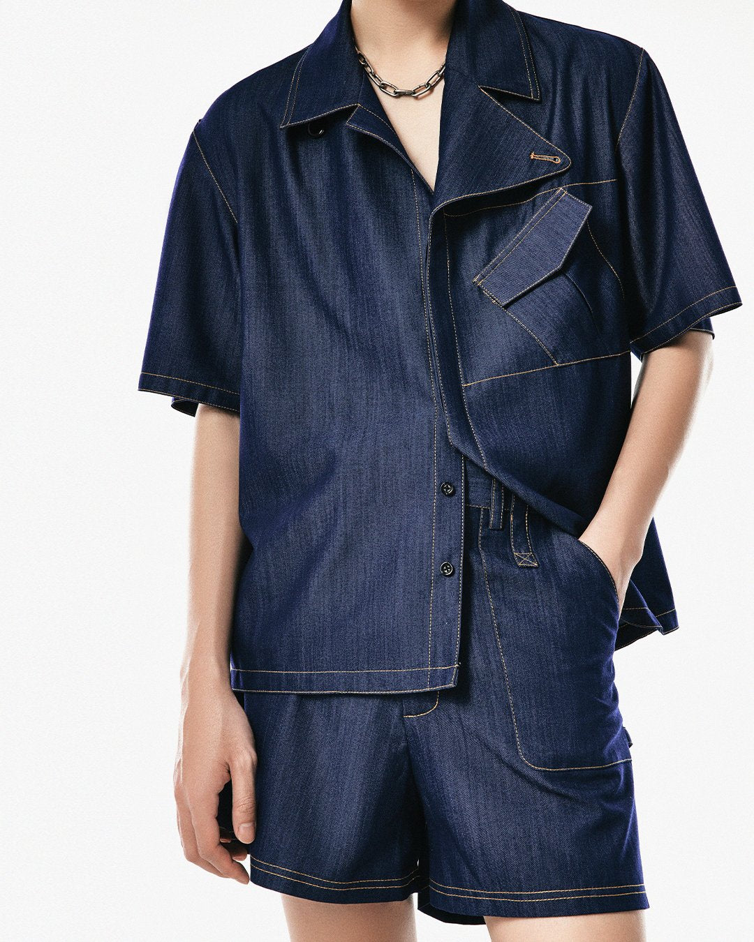 Silk Denim Relaxed Fit Shirt