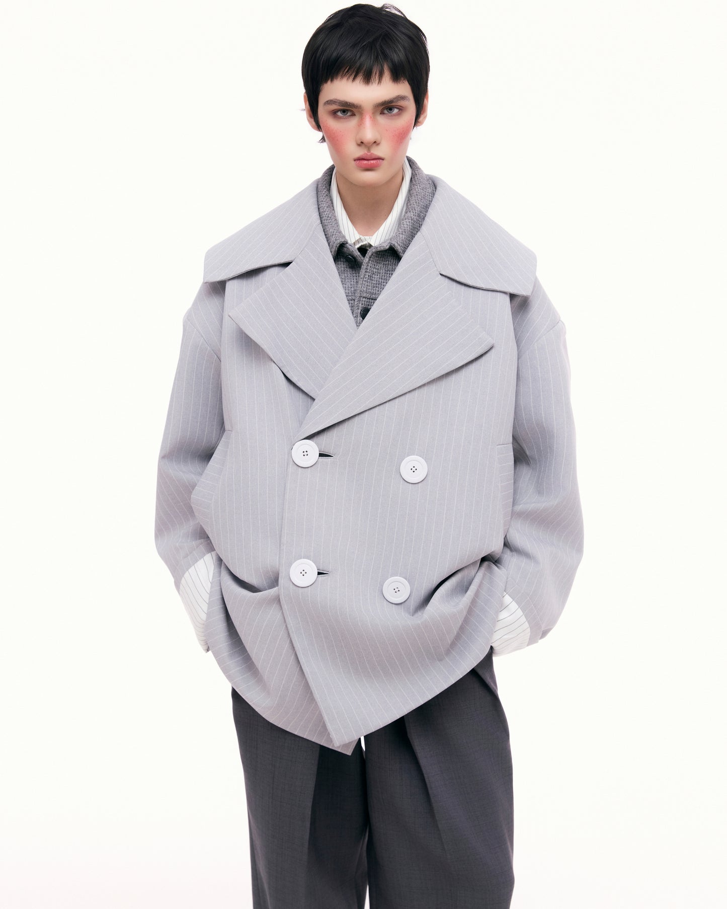 Pinstripe Trench Coat