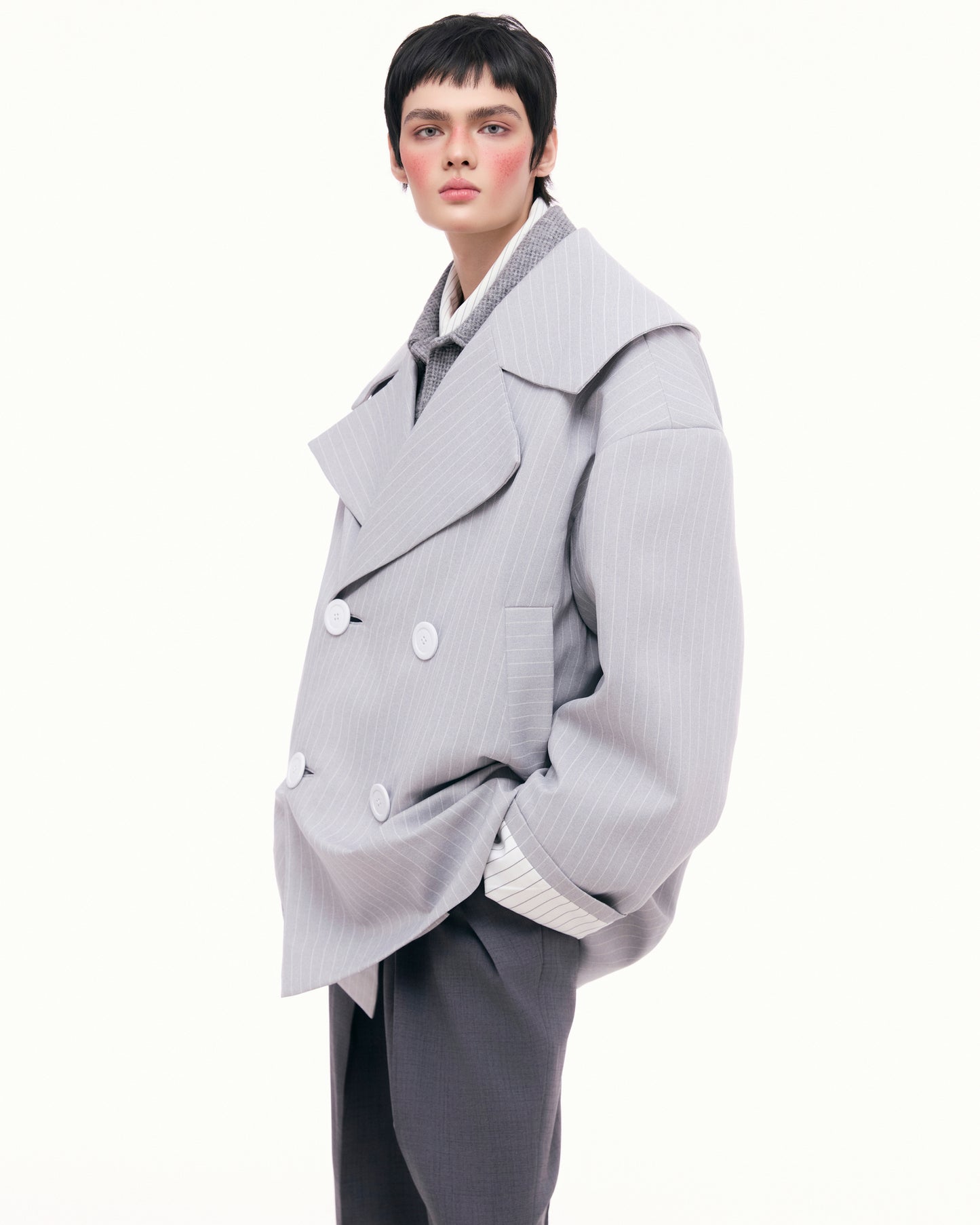 Pinstripe Trench Coat