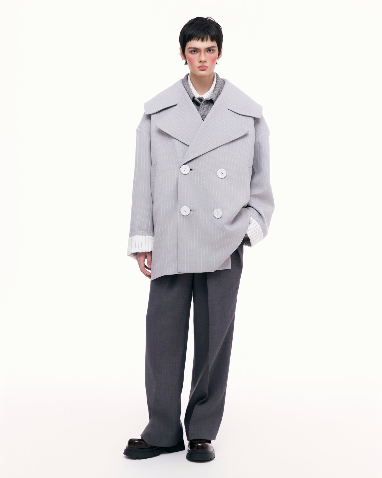 Pinstripe Trench Coat