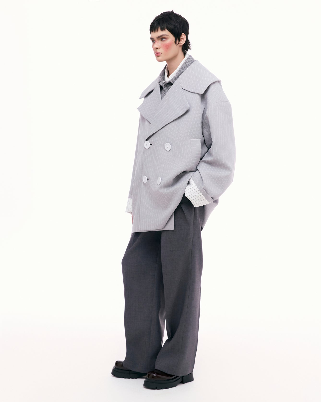 Pinstripe Trench Coat