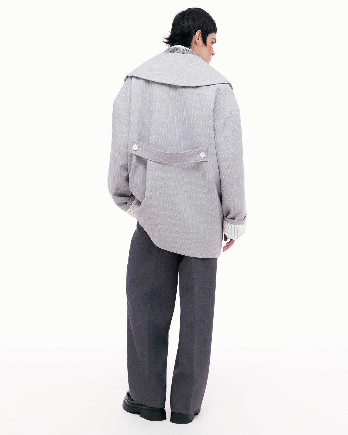 Pinstripe Trench Coat