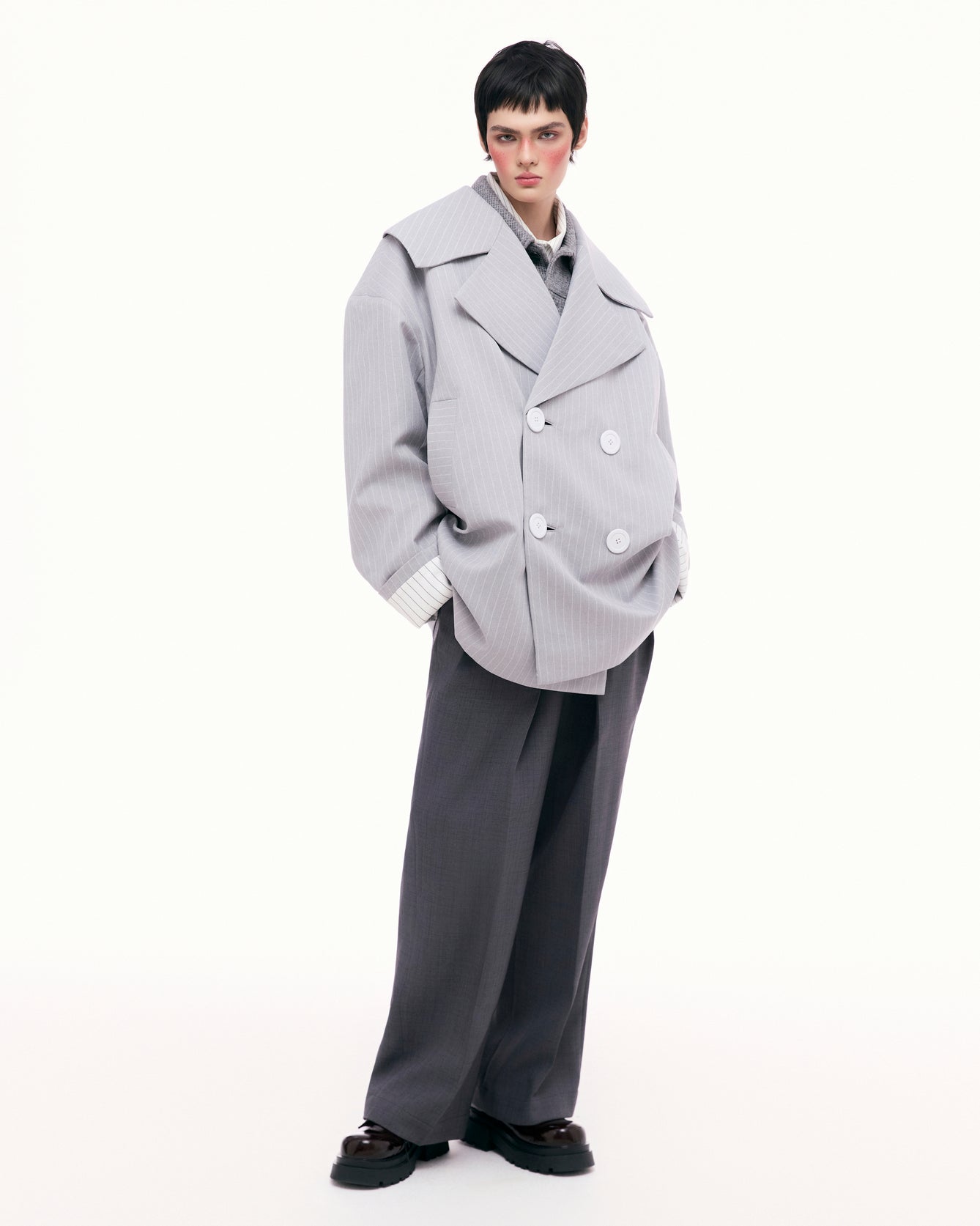 Pinstripe Trench Coat