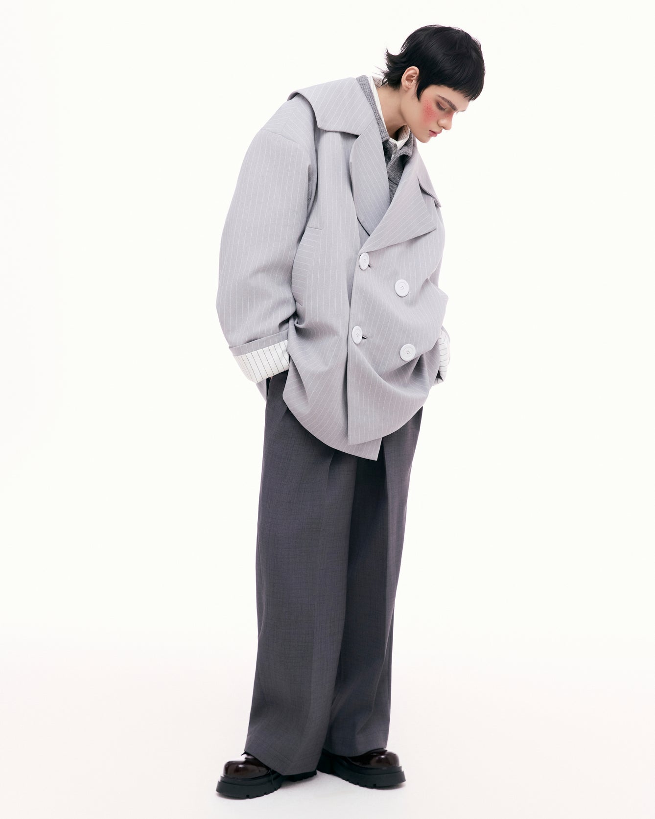 Pinstripe Trench Coat