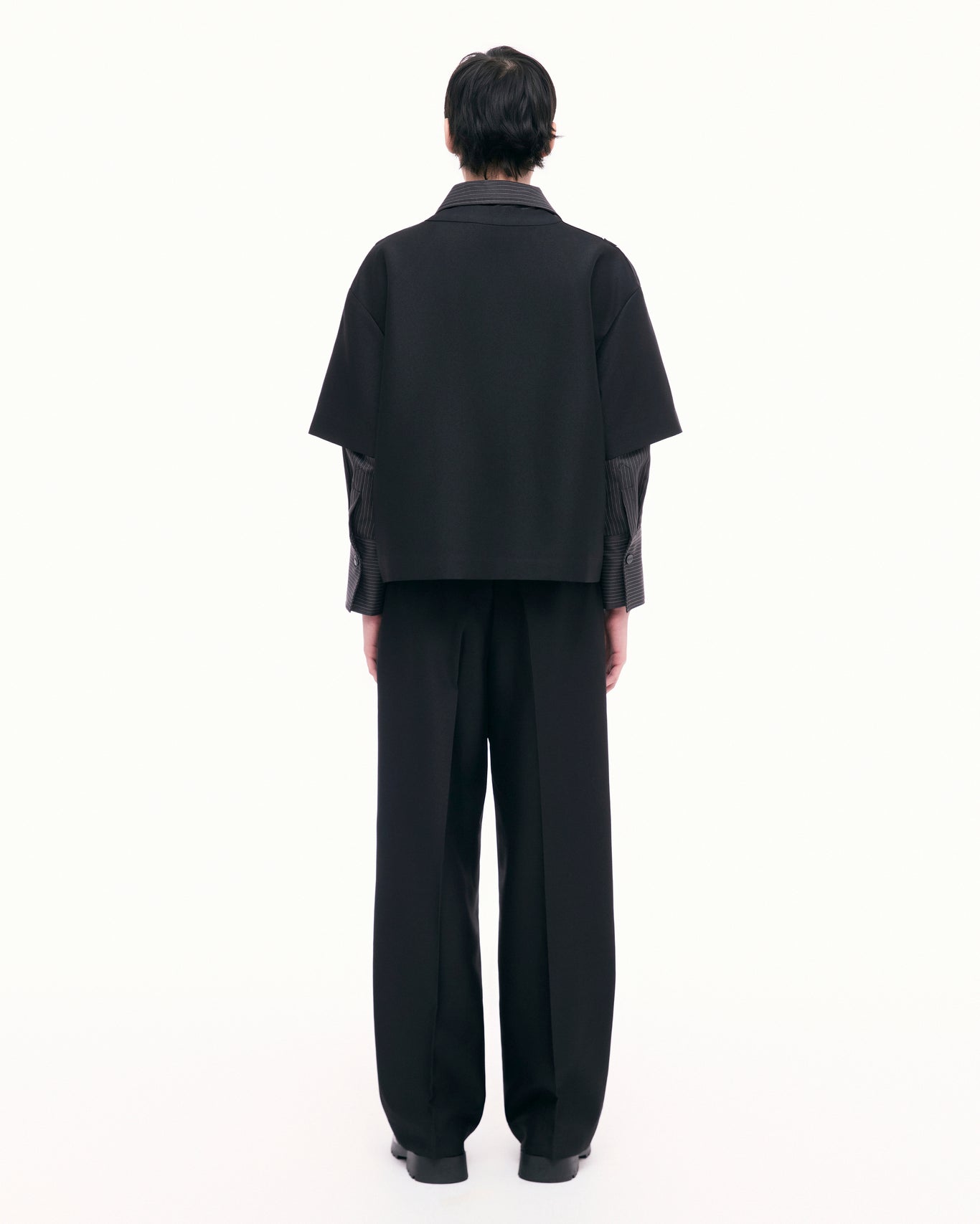 Black Shoulder Tab Shirt