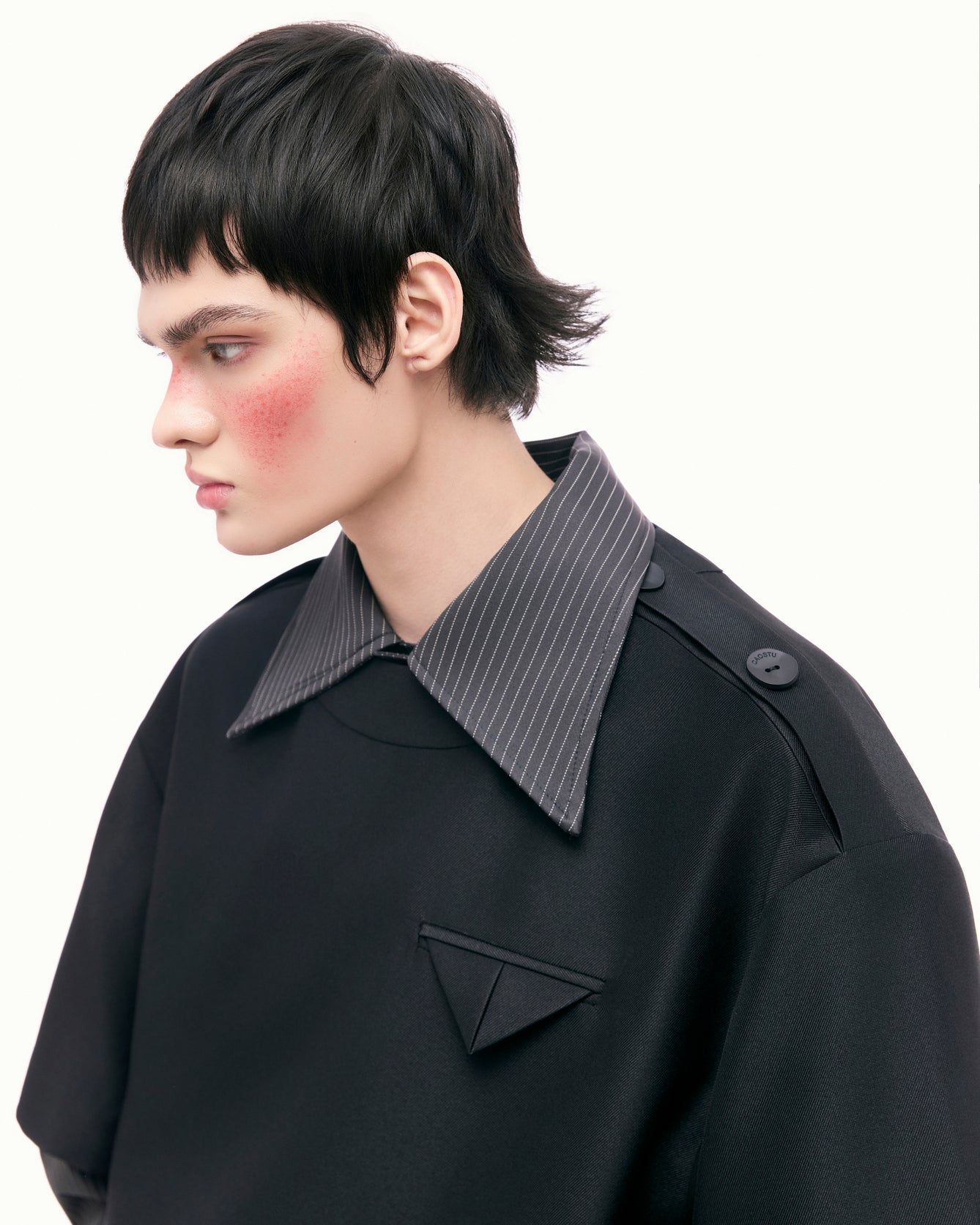 Black Shoulder Tab Shirt