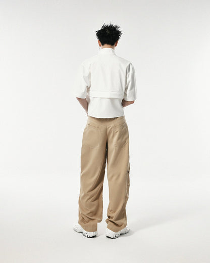 Men's White Cropped Shirt