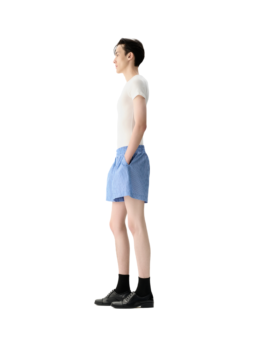 White Slim Fit Short Sleeve Top