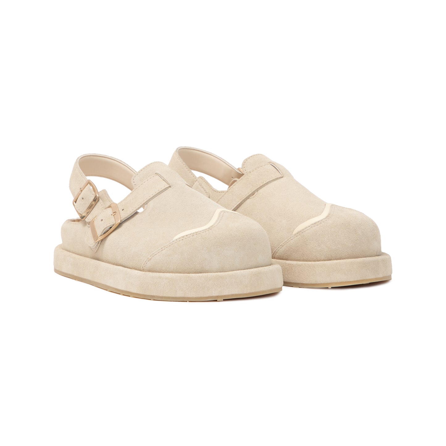 the-wolf-tan-suede-low-clog-sandals thewolf astoud