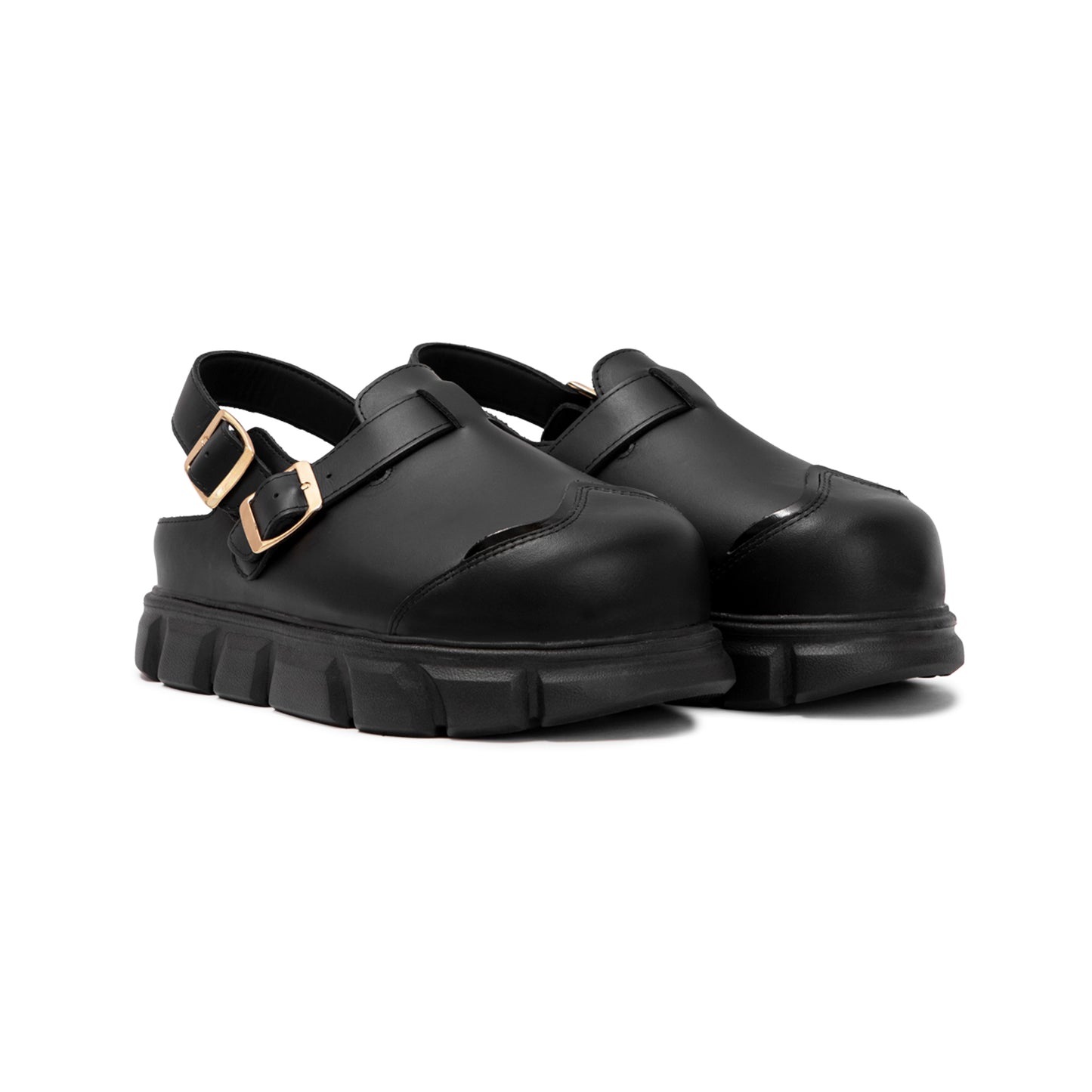thewolf-black-high-clog-sandals thewolf astoud