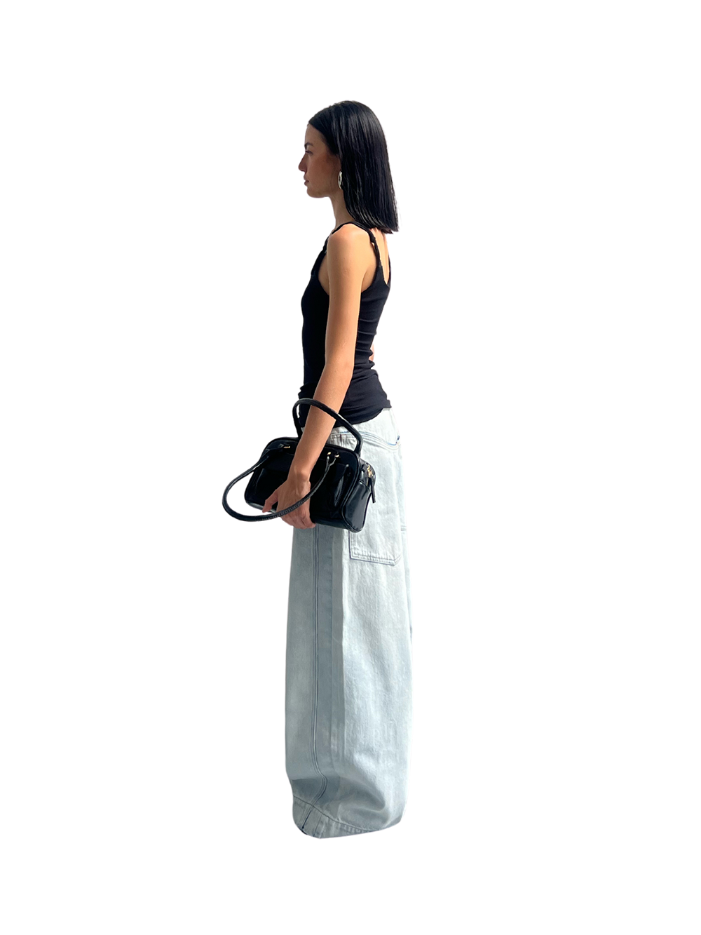 Wide Leg Vertical Panel Jeans