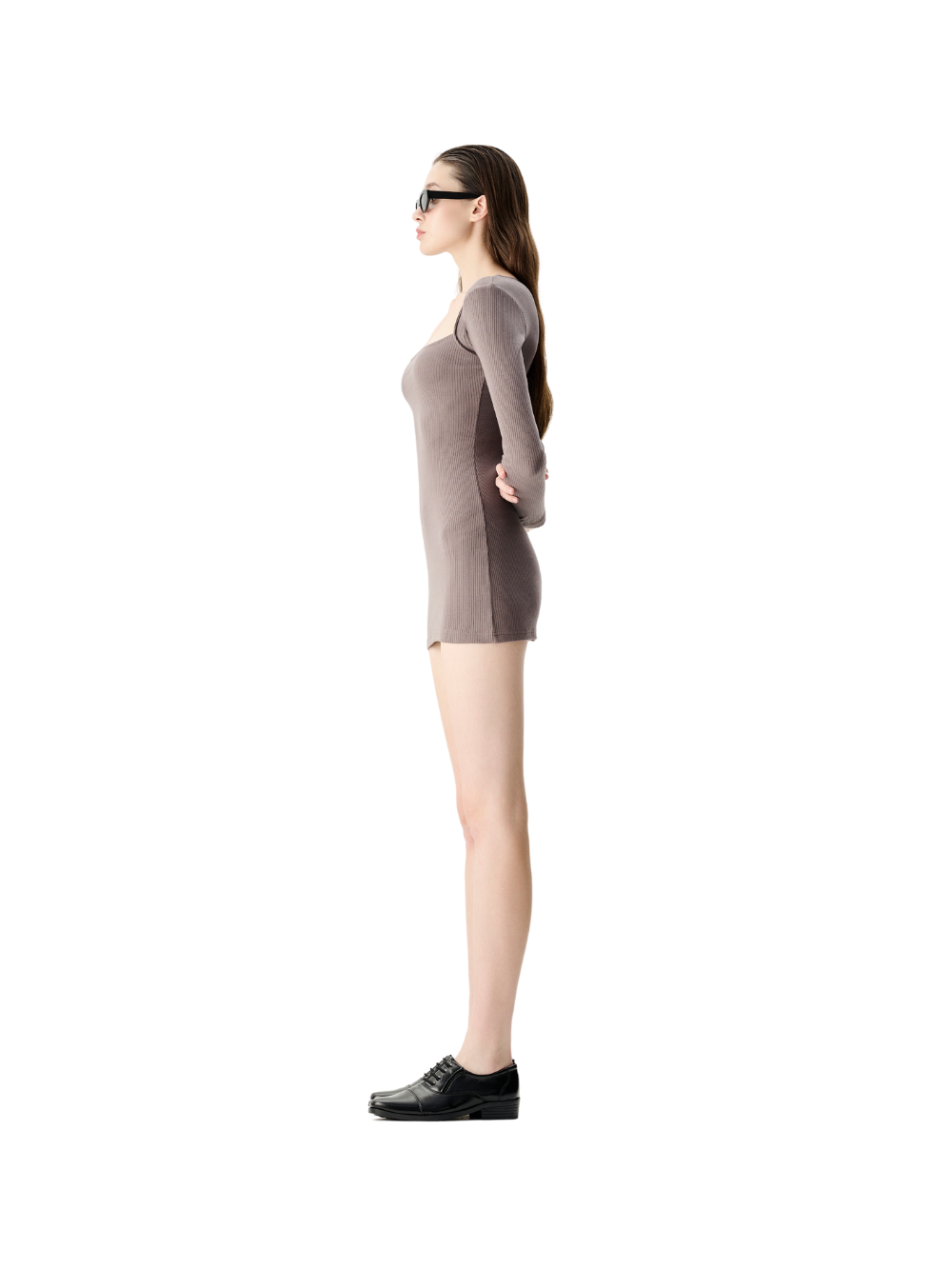 Long Sleeve Square Neck Mini Dress