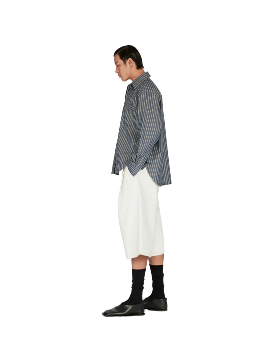 Button Pleated Bermuda Shorts