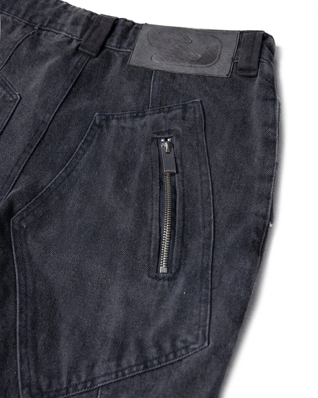 washed-gray-multi-buckle-denim-pants goldie astoud