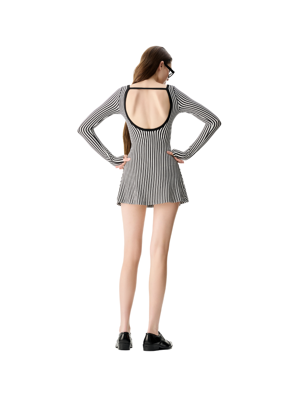 Striped Open Back Mini Dress