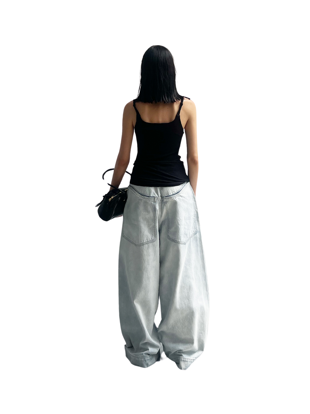 Wide Leg Vertical Panel Jeans