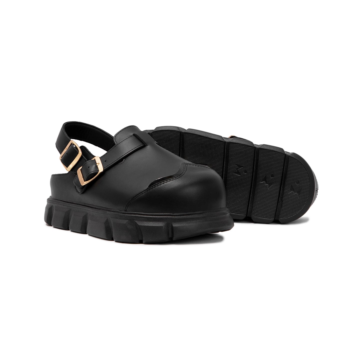 thewolf-black-high-clog-sandals thewolf astoud