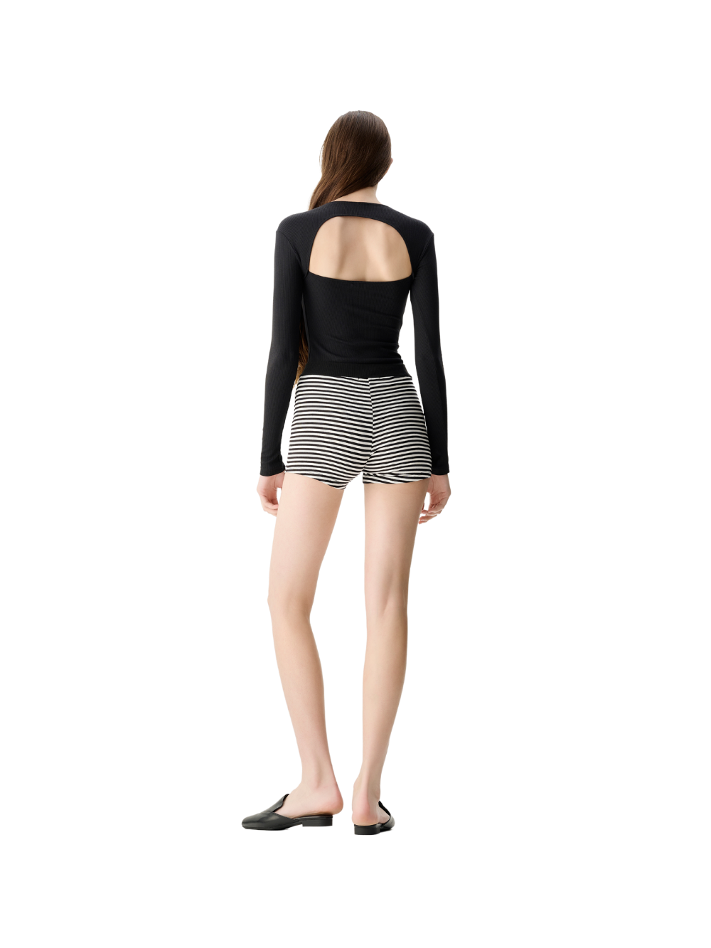 Slanted V-Neck Long Sleeve Top