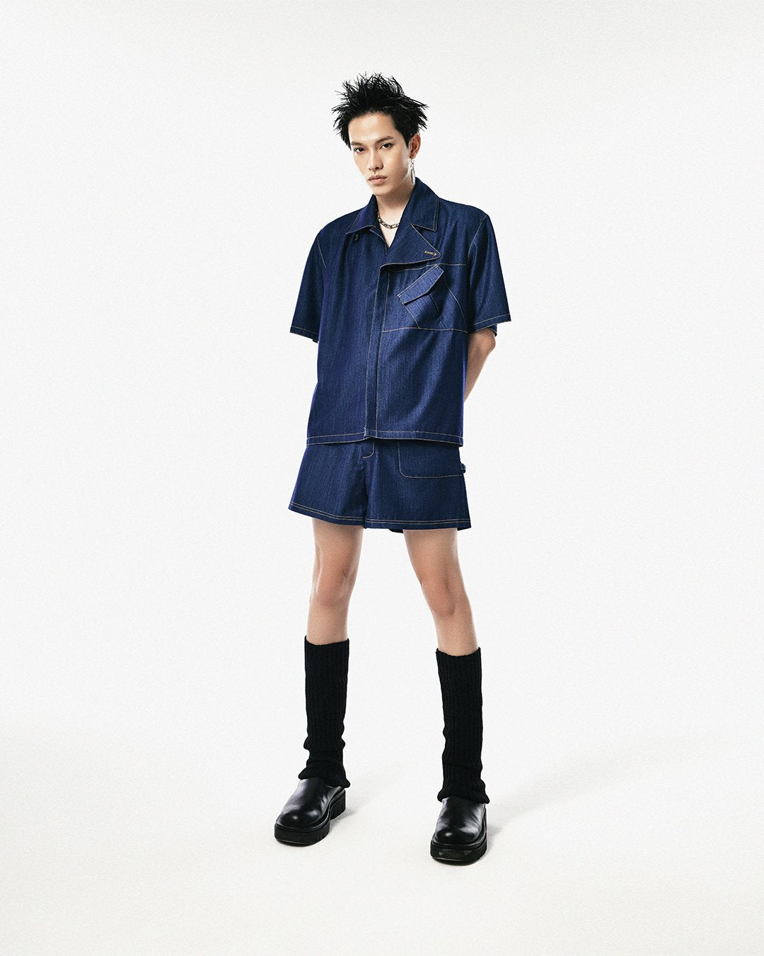 Silk Denim Shorts