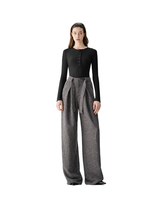 Black Long Sleeve Button Up Bodysuit