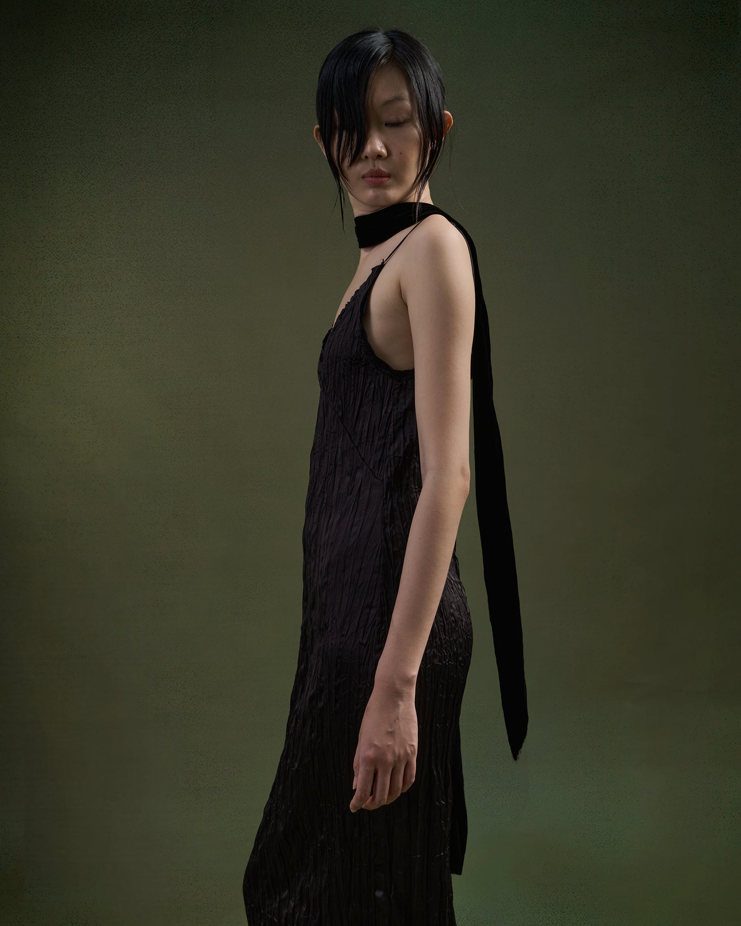 blue-monday-wrinkled-satin-dress kimtr astoud