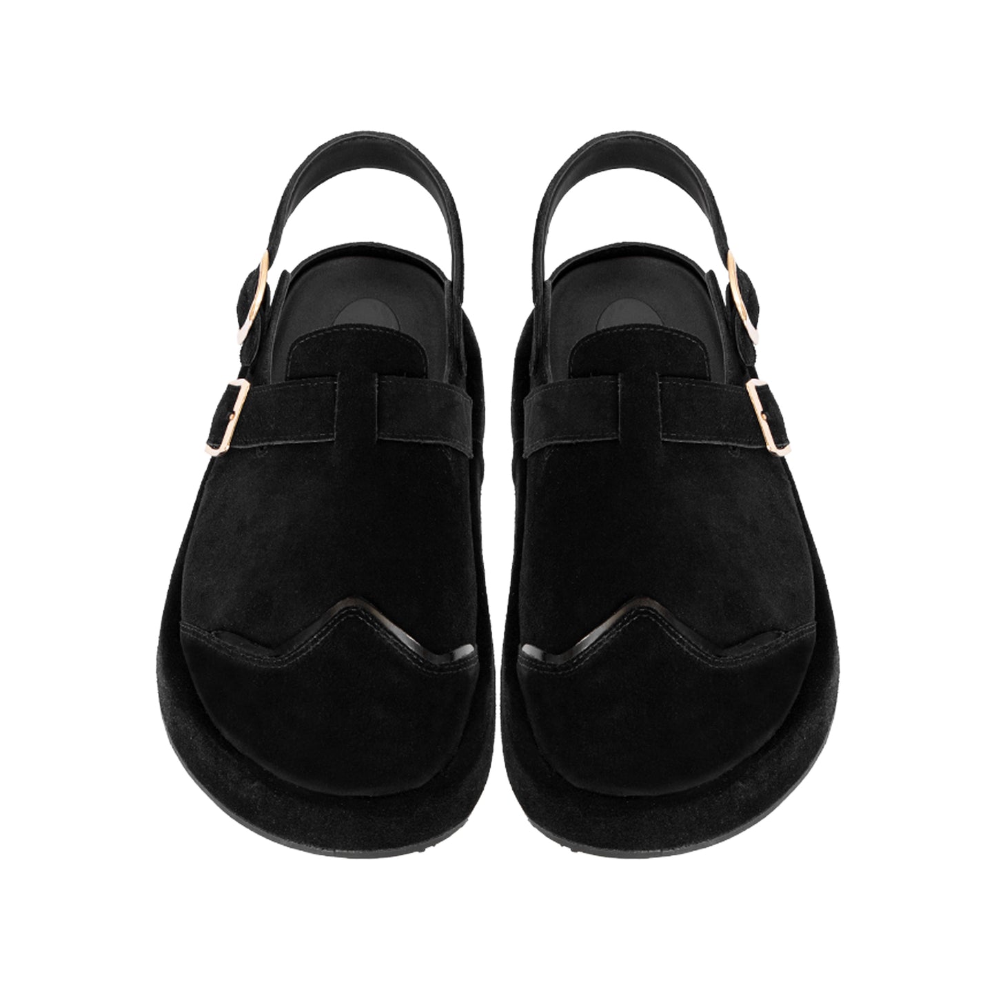 the-wolf-black-suede-low-clog-sandals thewolf astoud