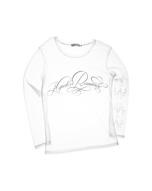 White Hopeless Romantic Longsleeves