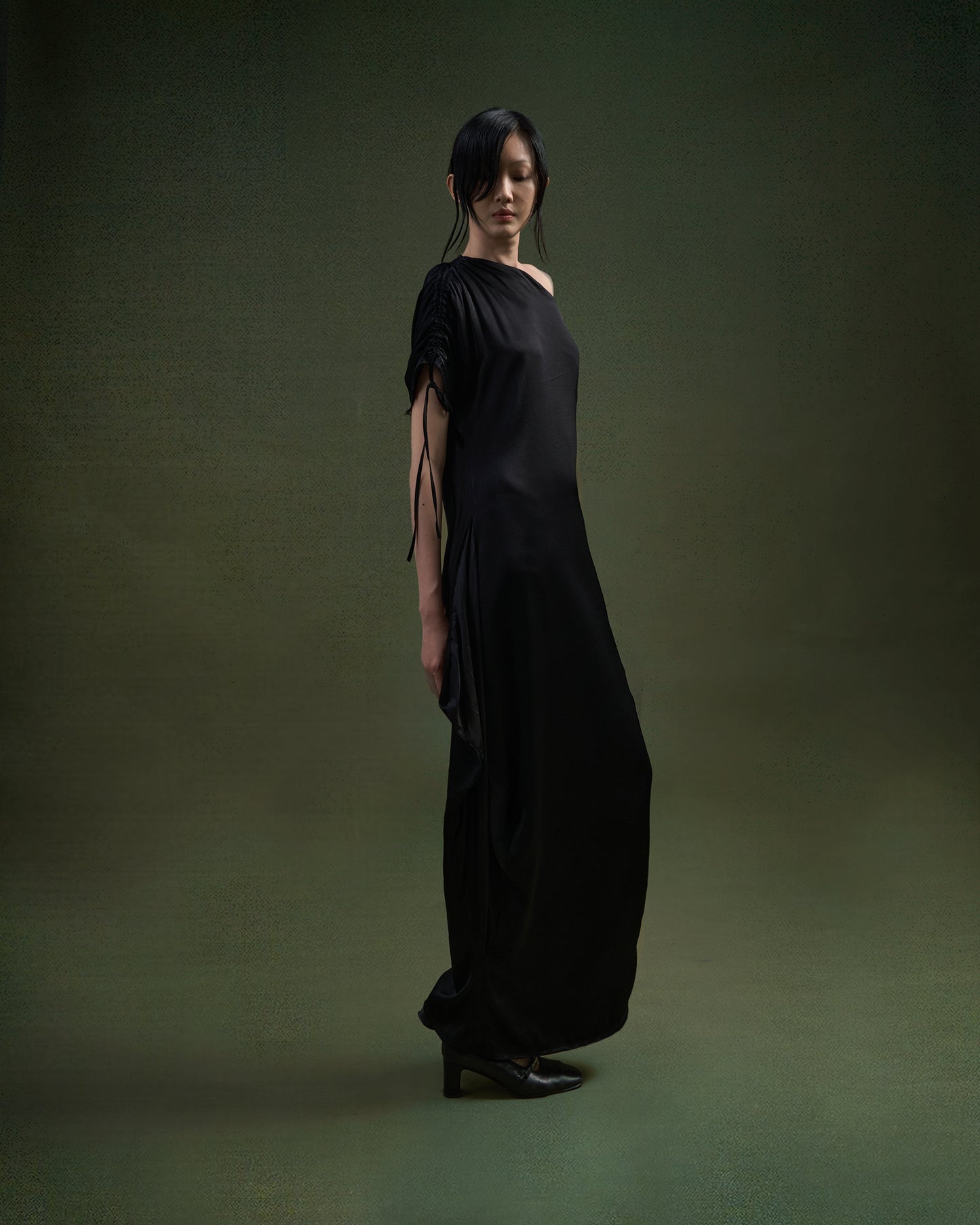 black-plum-rutched-silk-dress kimtr astoud