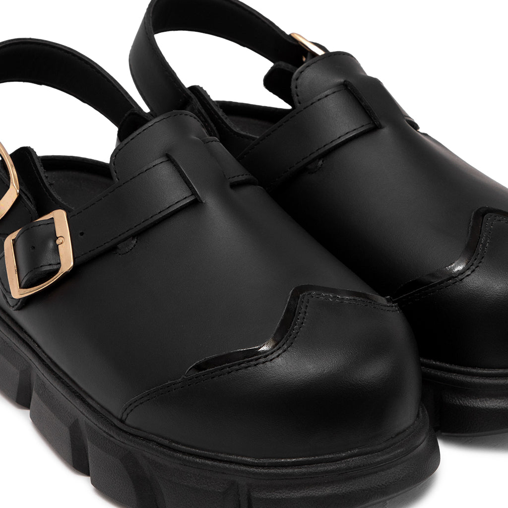 thewolf-black-high-clog-sandals thewolf astoud