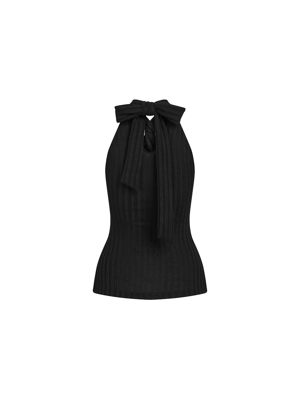 Black Twist Neck Sleeveless Top