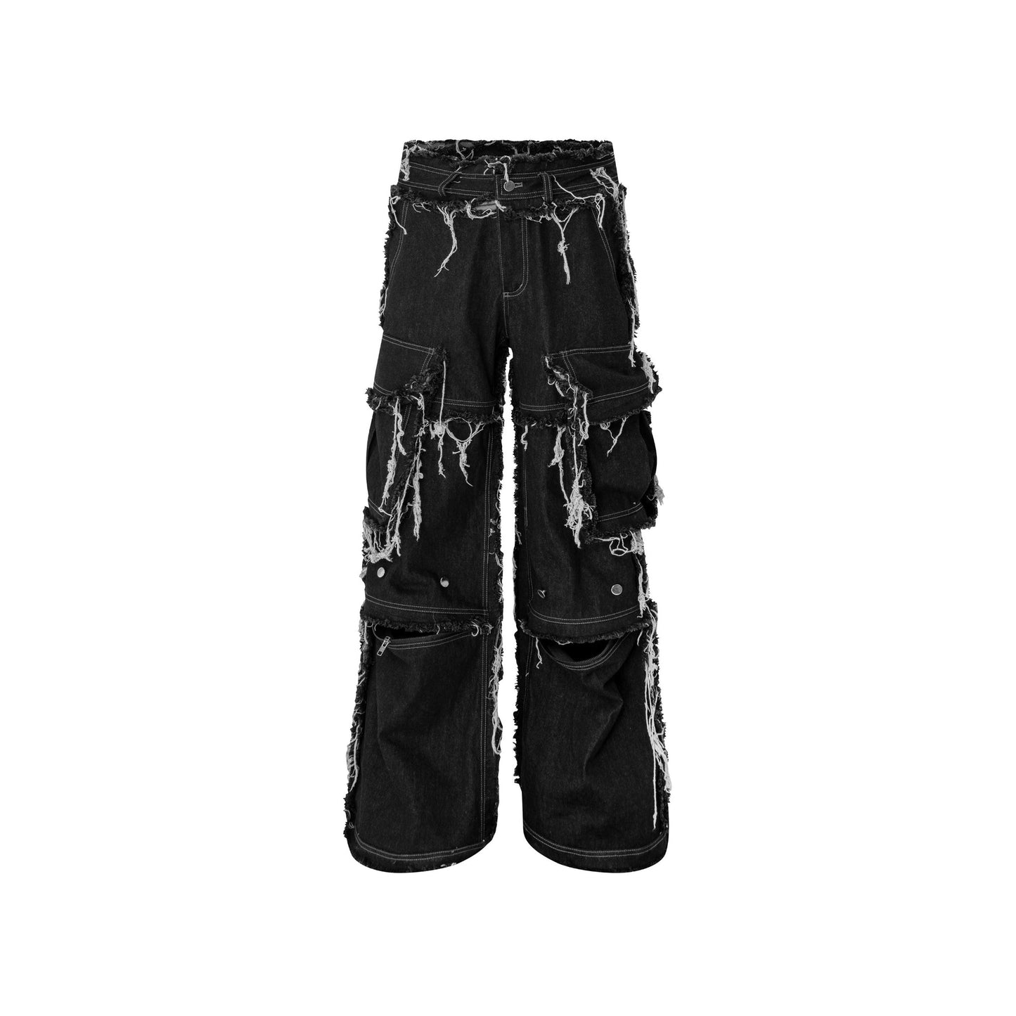 DUC STUDIO - DISTRESSED HAHA DENIM PANTS - ASTOUD