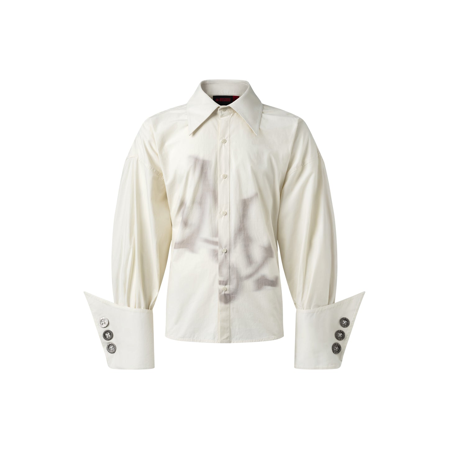 Manches longues à boutons blancs