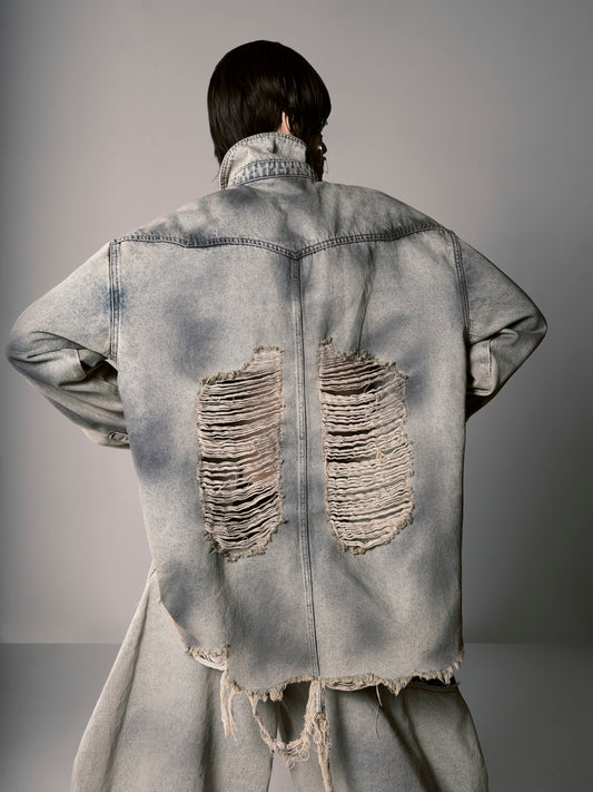ssss-unisex-blue-felon-ripped-back-shirt aesir astoud