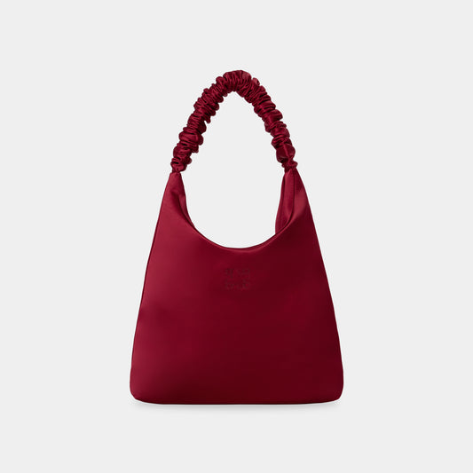 Red Ruffle Tafta Tote Bag