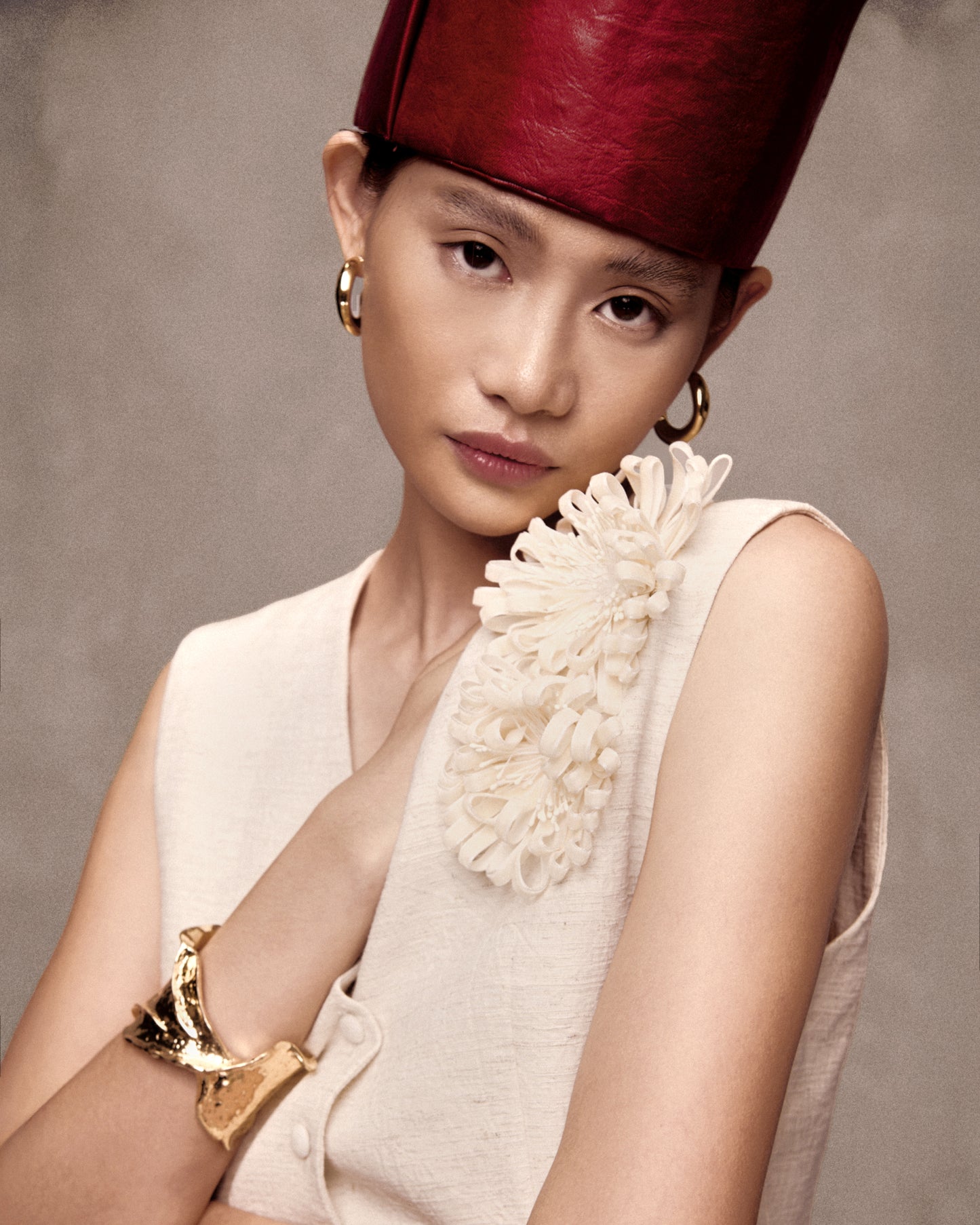 Red Tân Định Vietnamese Traditional Headdress AN HERITAGE ASTOUD