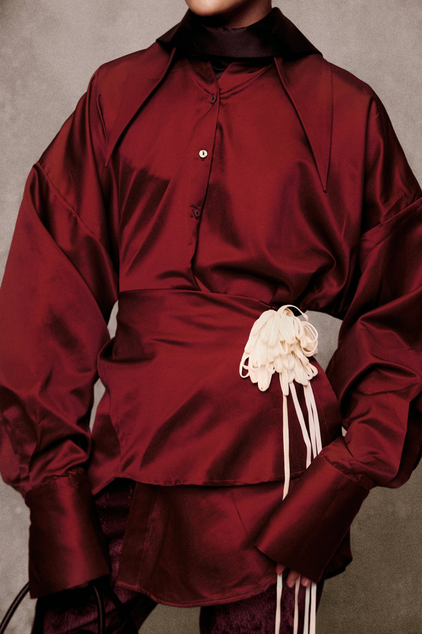 Red Tự Do Tafta Shirt AN HERITAGE ASTOUD