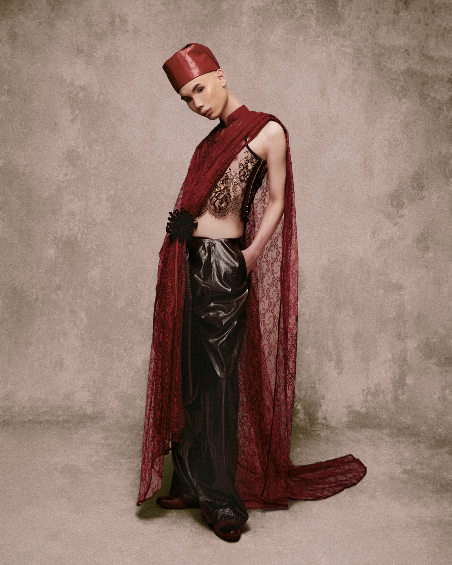 Red Tân Định Vietnamese Traditional Headdress AN HERITAGE ASTOUD
