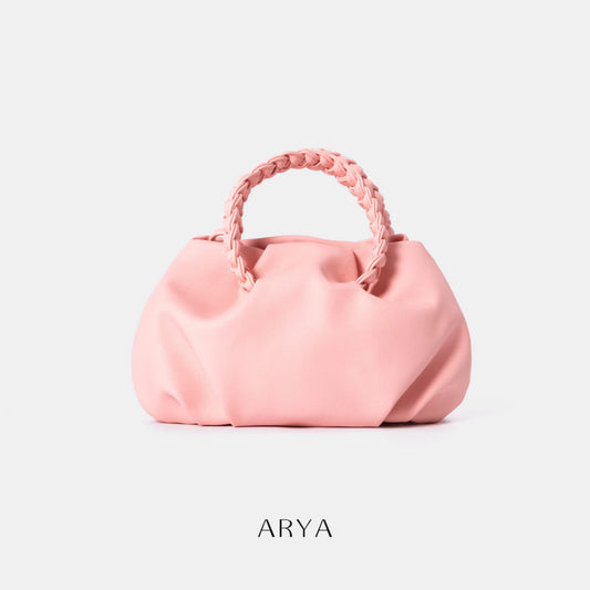 Sac à poignée tressée rose