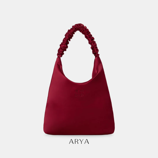 Sac fourre-tout en tafta à volants rouges