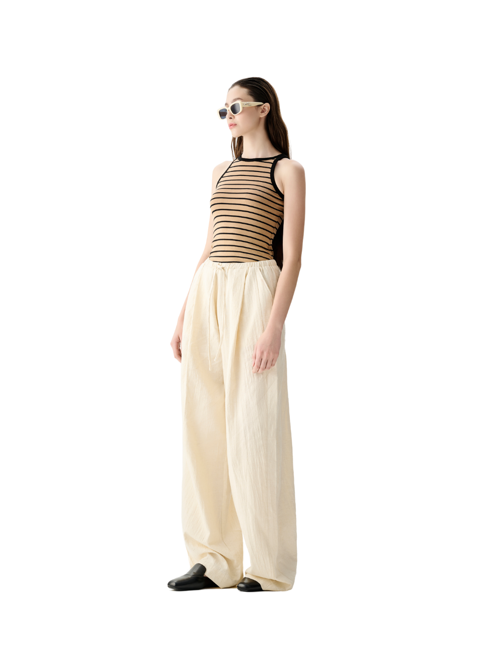 BROWN STRIPPED TANK TOP LAMINAPPAREL ASTOUD