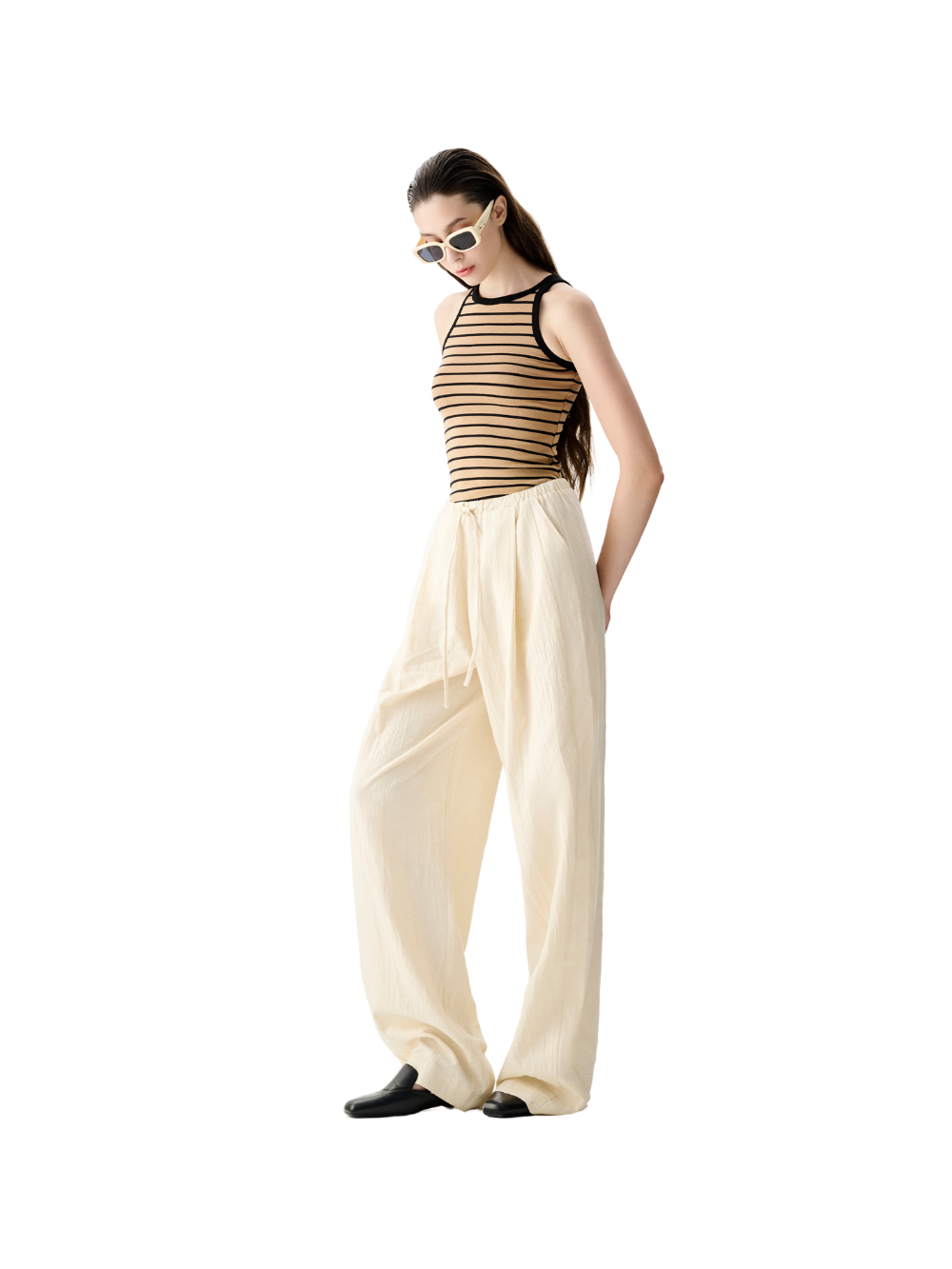 BROWN STRIPPED TANK TOP LAMINAPPAREL ASTOUD